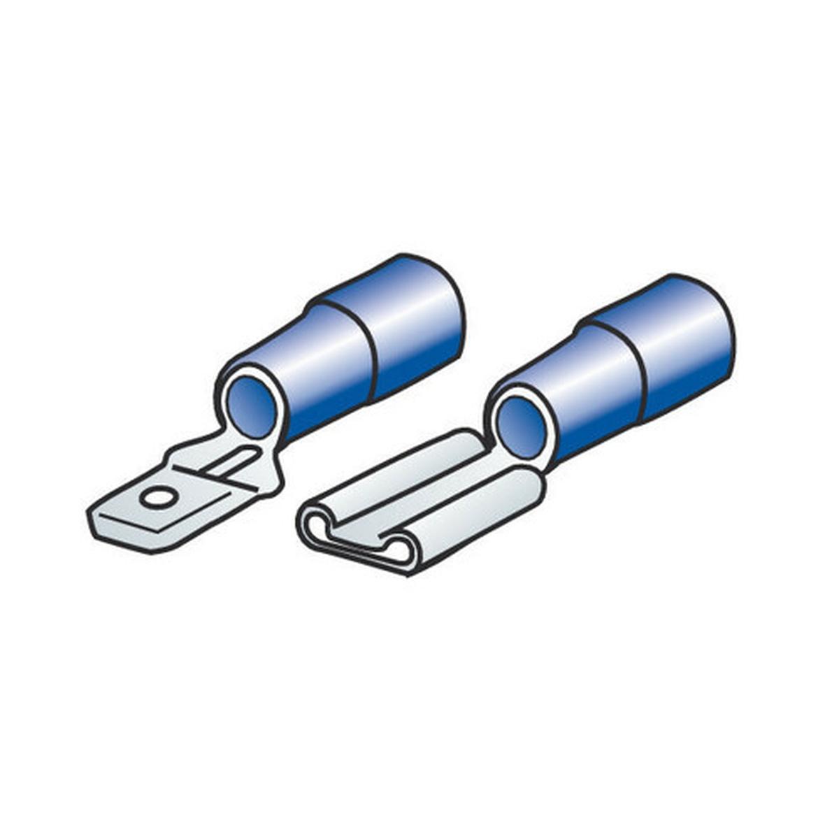 Kit 40 terminali-capicorda piatti - Blu