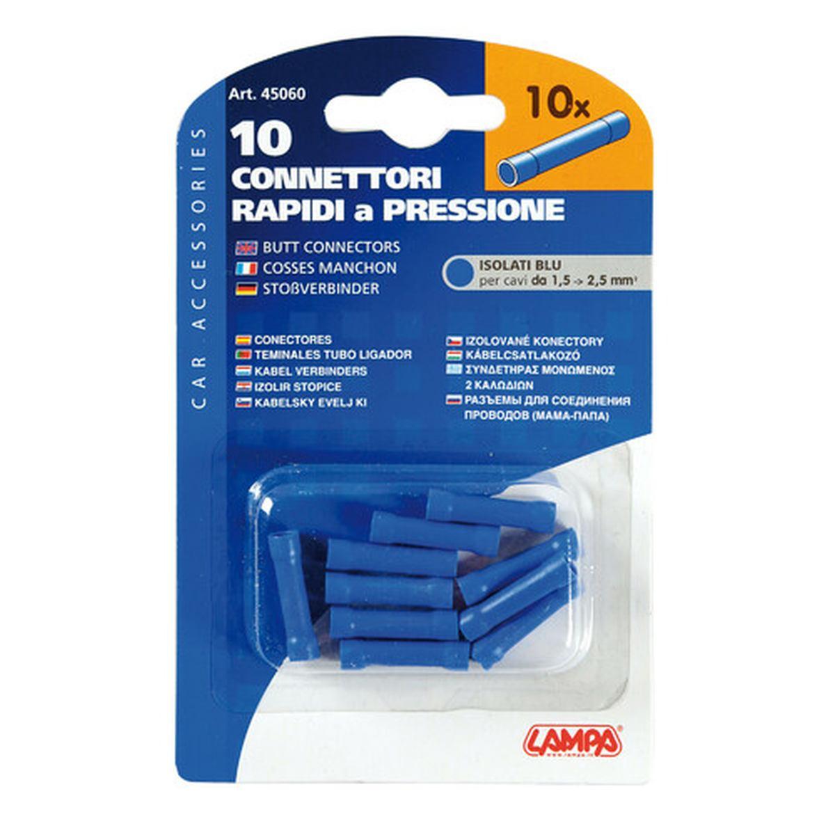 10 connettori rapidi a pressione - Blu