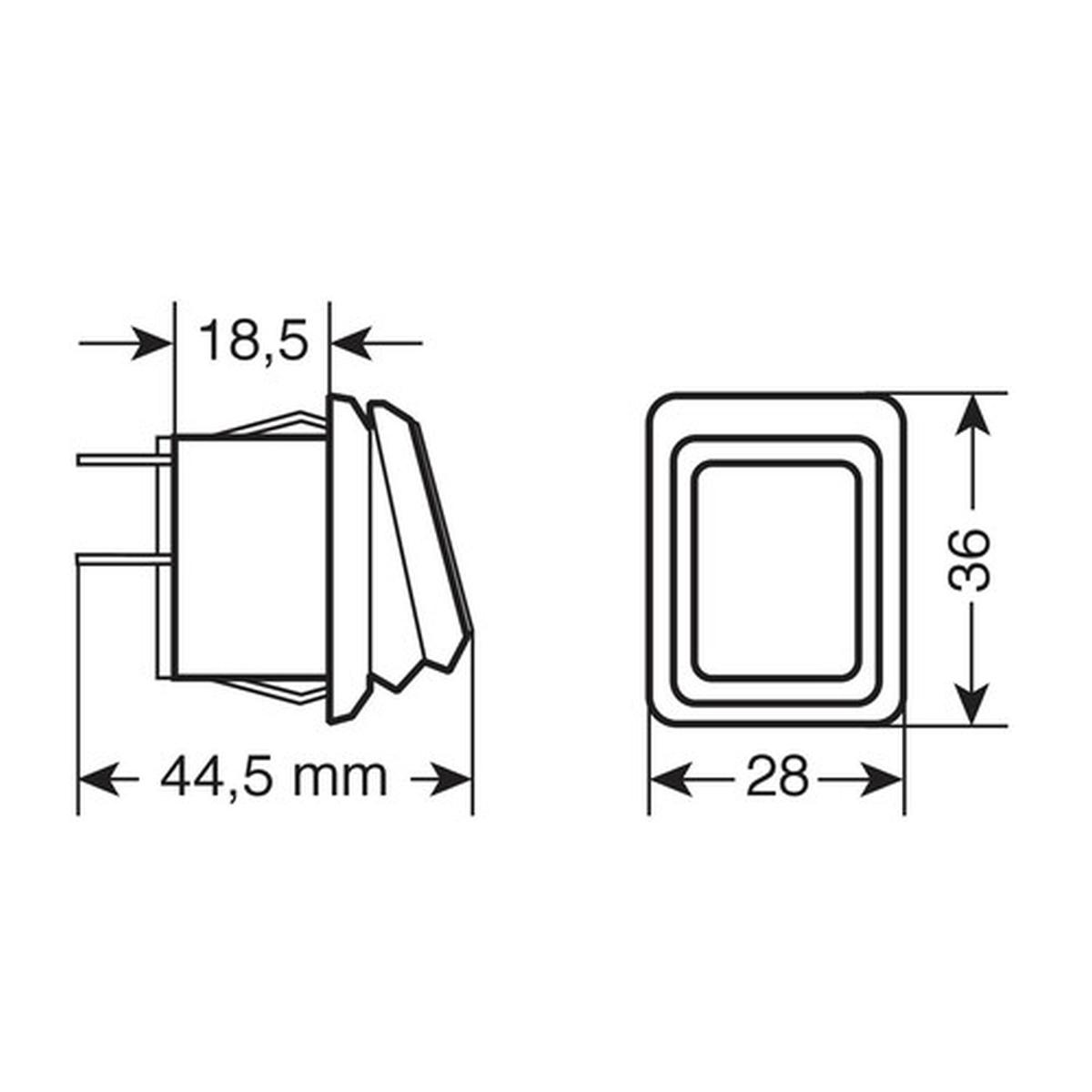 Interruttore impermeabile con led - 12/24V - Rosso