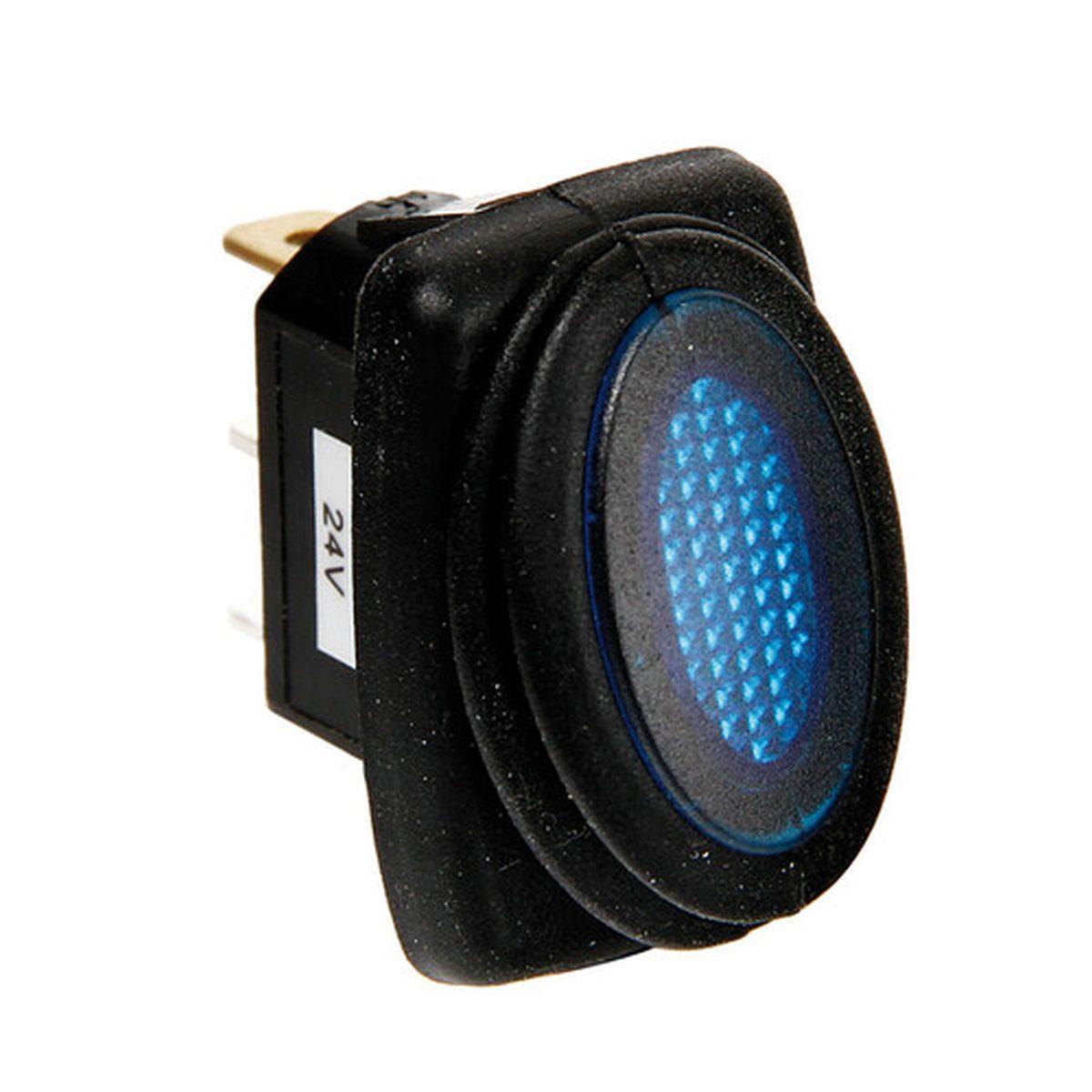 Micro interruttore impermeabile con led - 12/24V - Blu