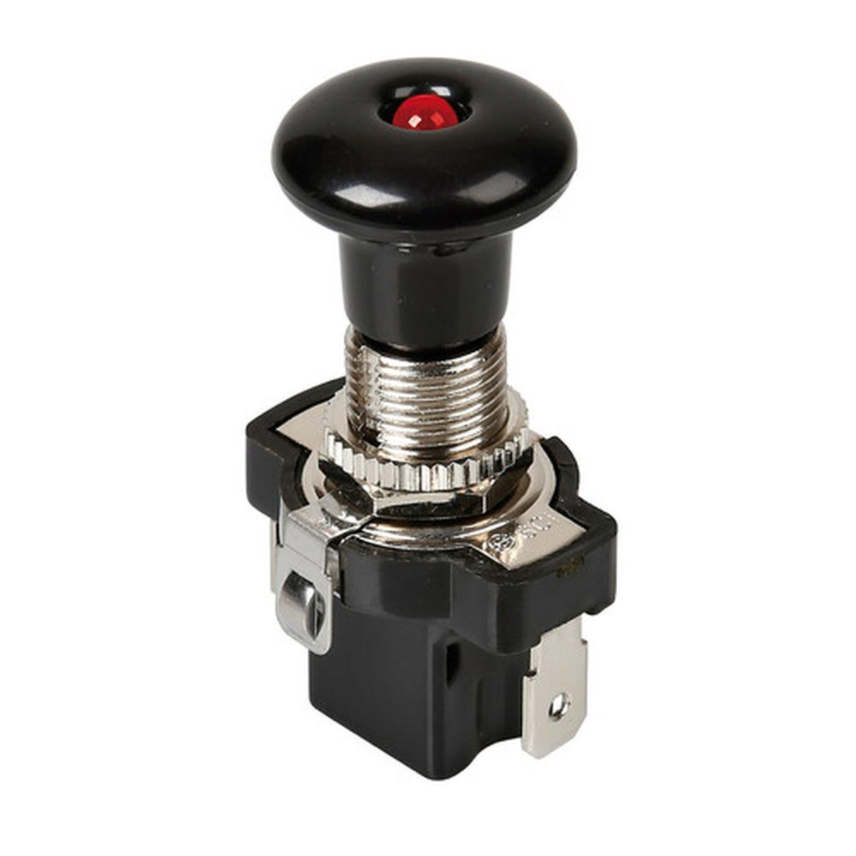 Interruttore tira/spingi a led - 12V - Rosso - 10A