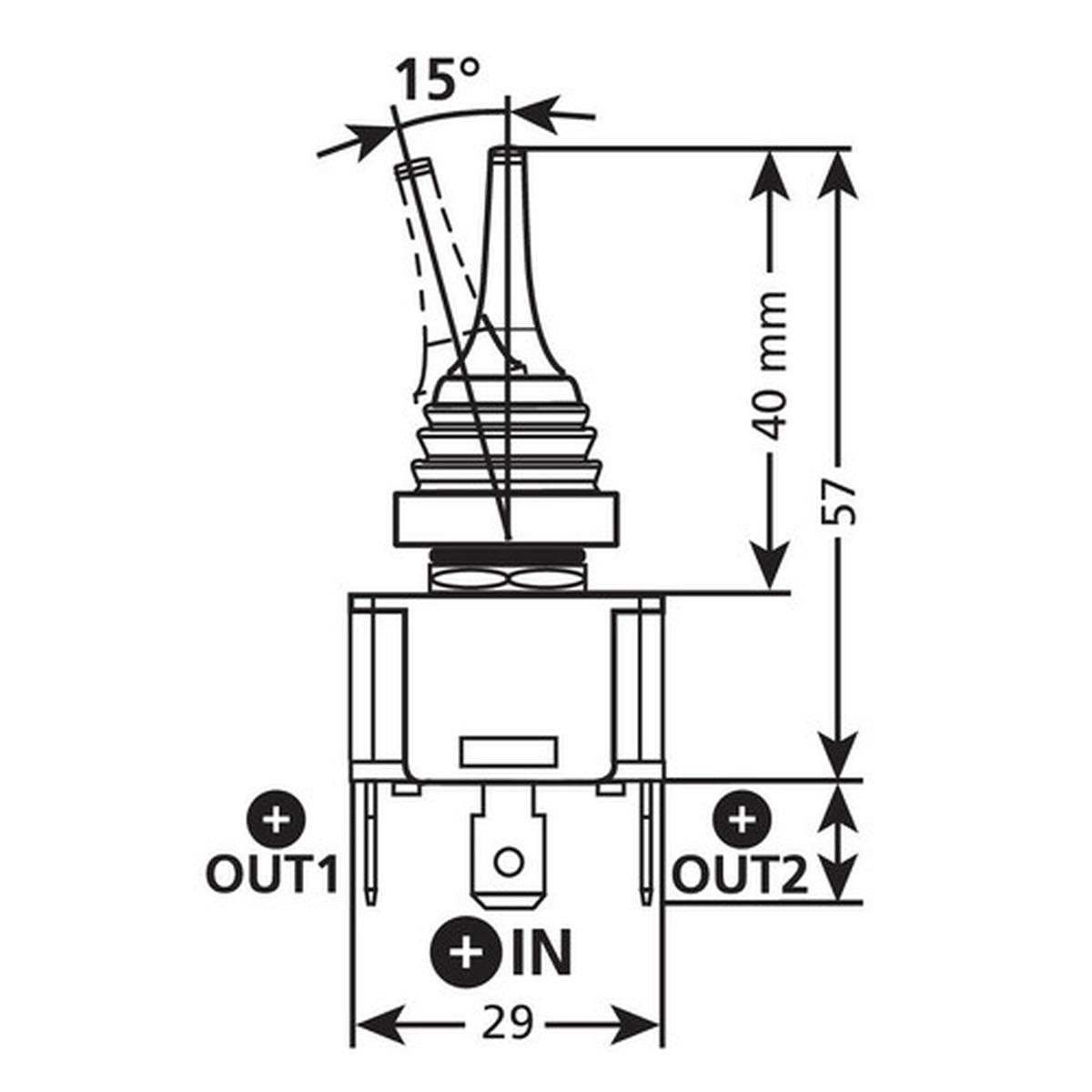 Interruttore a leve con cuffie intercambiabili - 12/24V - 20A