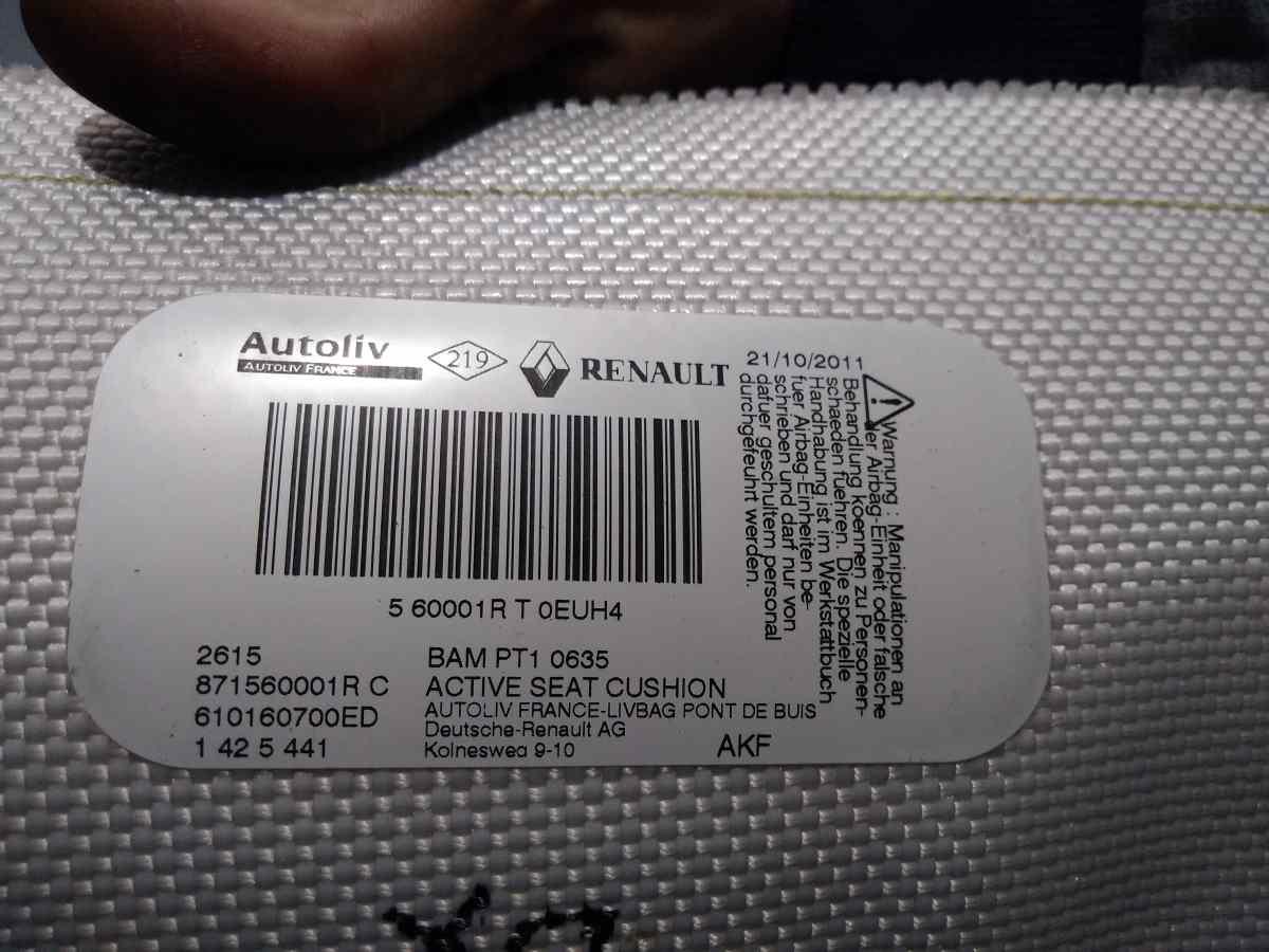 Airbag sedile inferiore dx renault megane 1.5 dci 2012 610160700ed