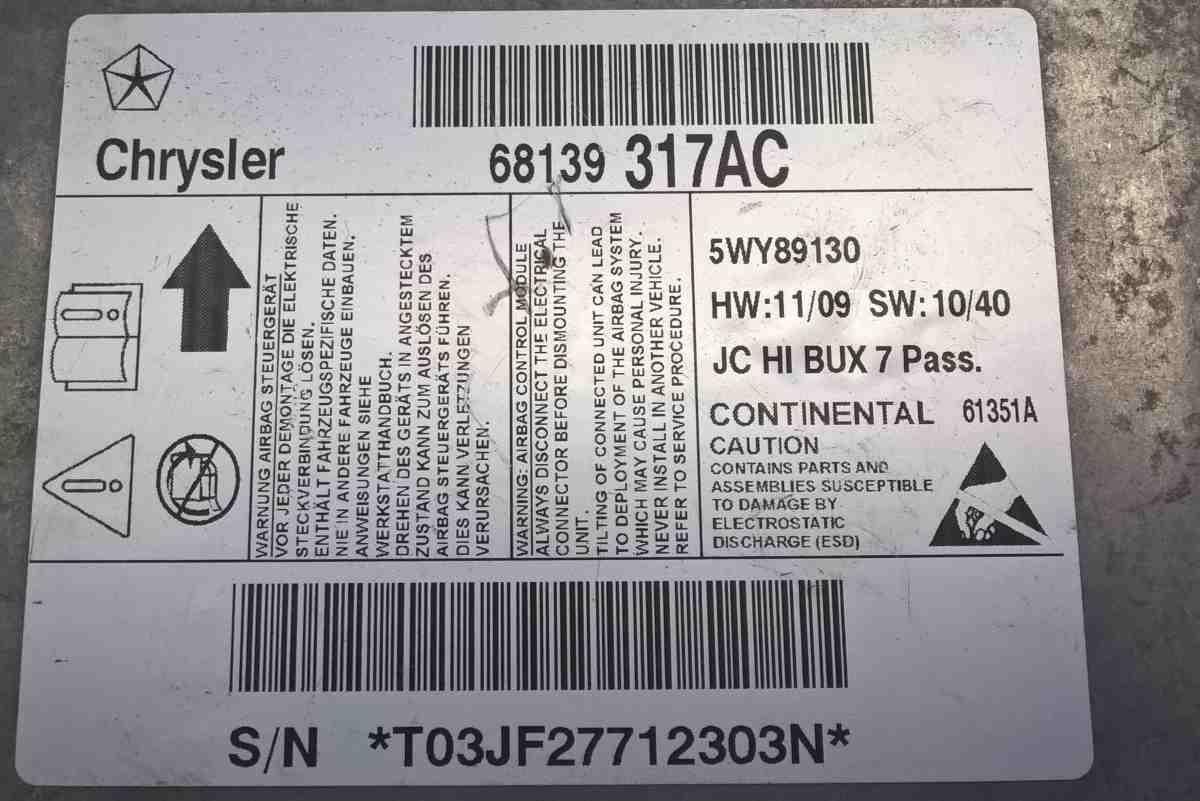 centralina airbag fiat freemont 68139317ac