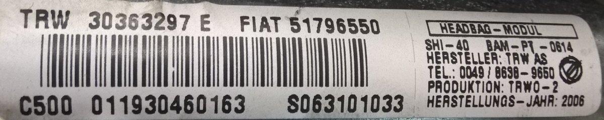 airbag a tendina dx fiat grande punto 51796550