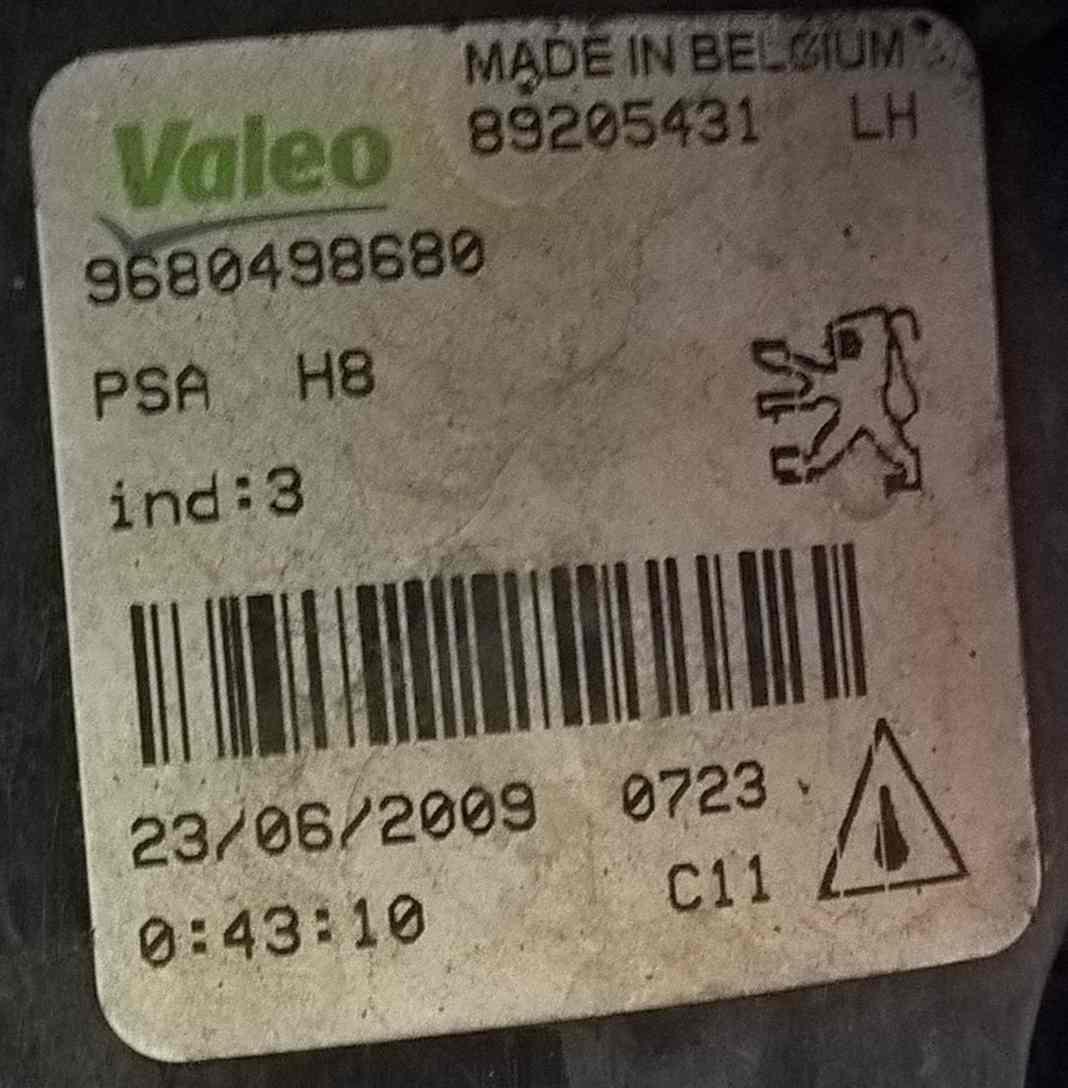 faretto antinebbia ant sx peugeot 308 9680498680