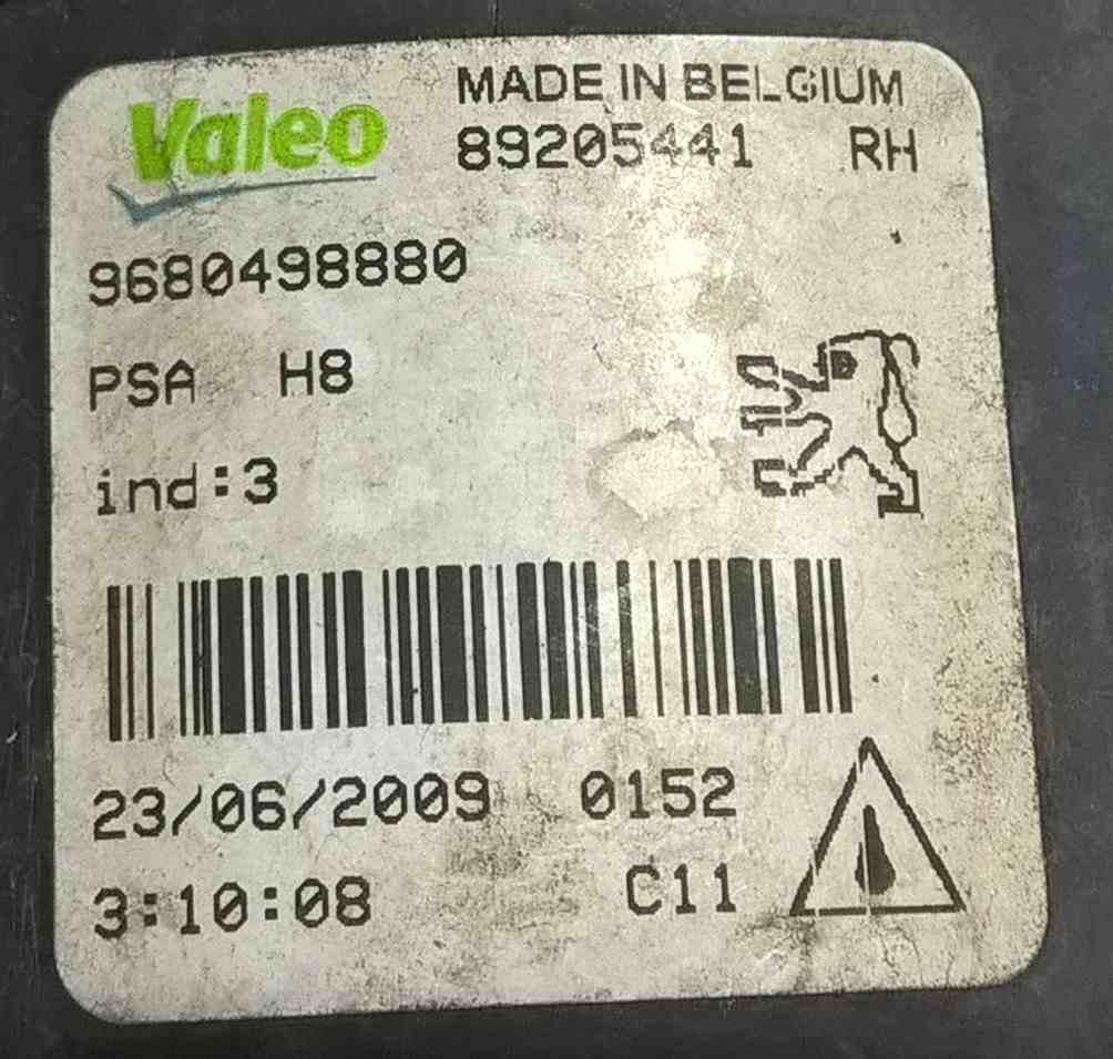 faretto antinebbia ant dx peugeot 308 9680498880