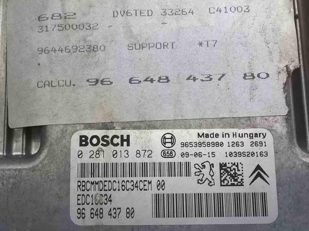 centralina motore peugeot 308 1600 hdi 0281013872