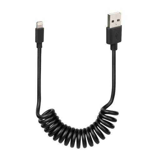 Cavo a spirale Usb Apple 8 Pin - 100 cm - Nero