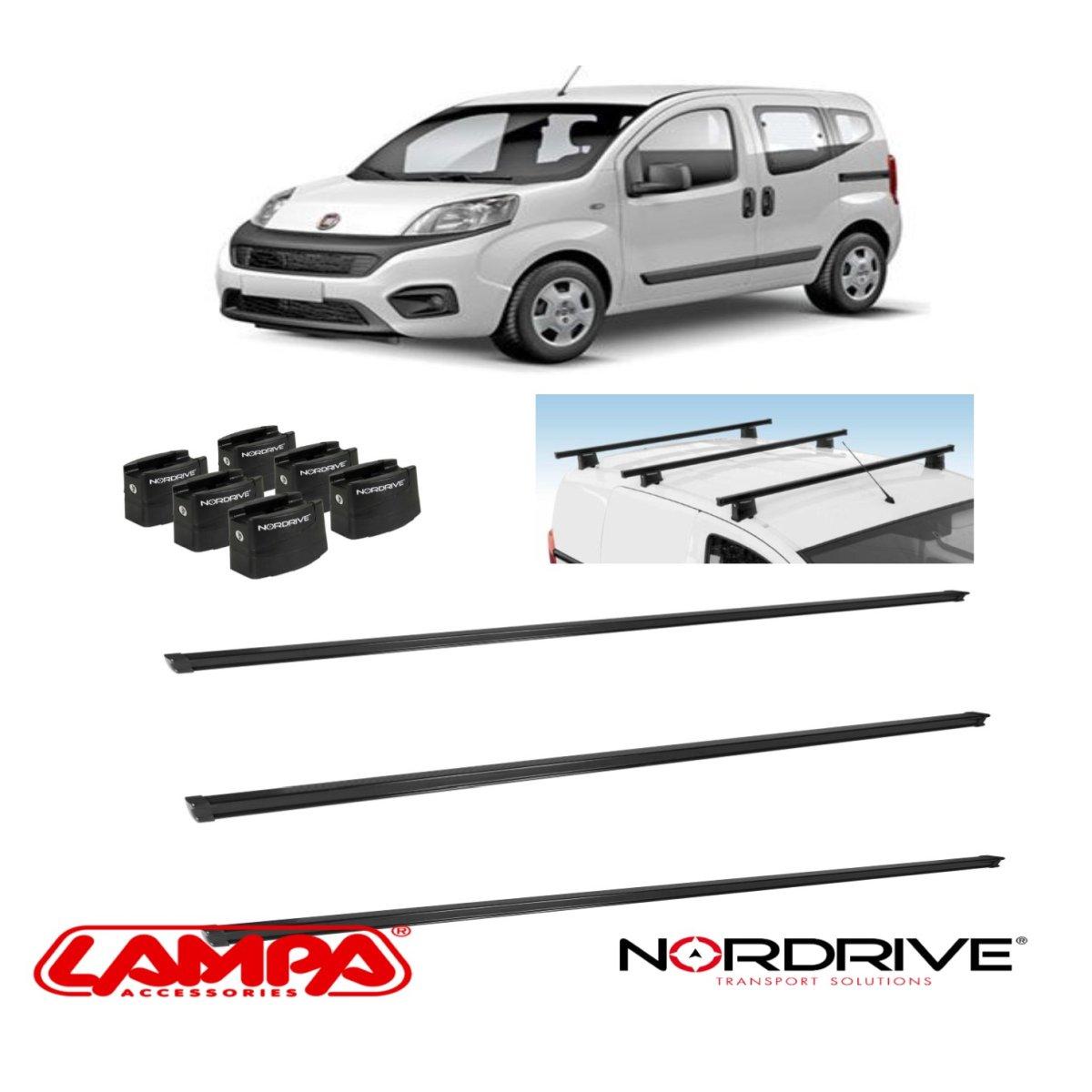 barre portatutto fiat qubo dal 2008 al 2014 nordrive 3 barre professionali