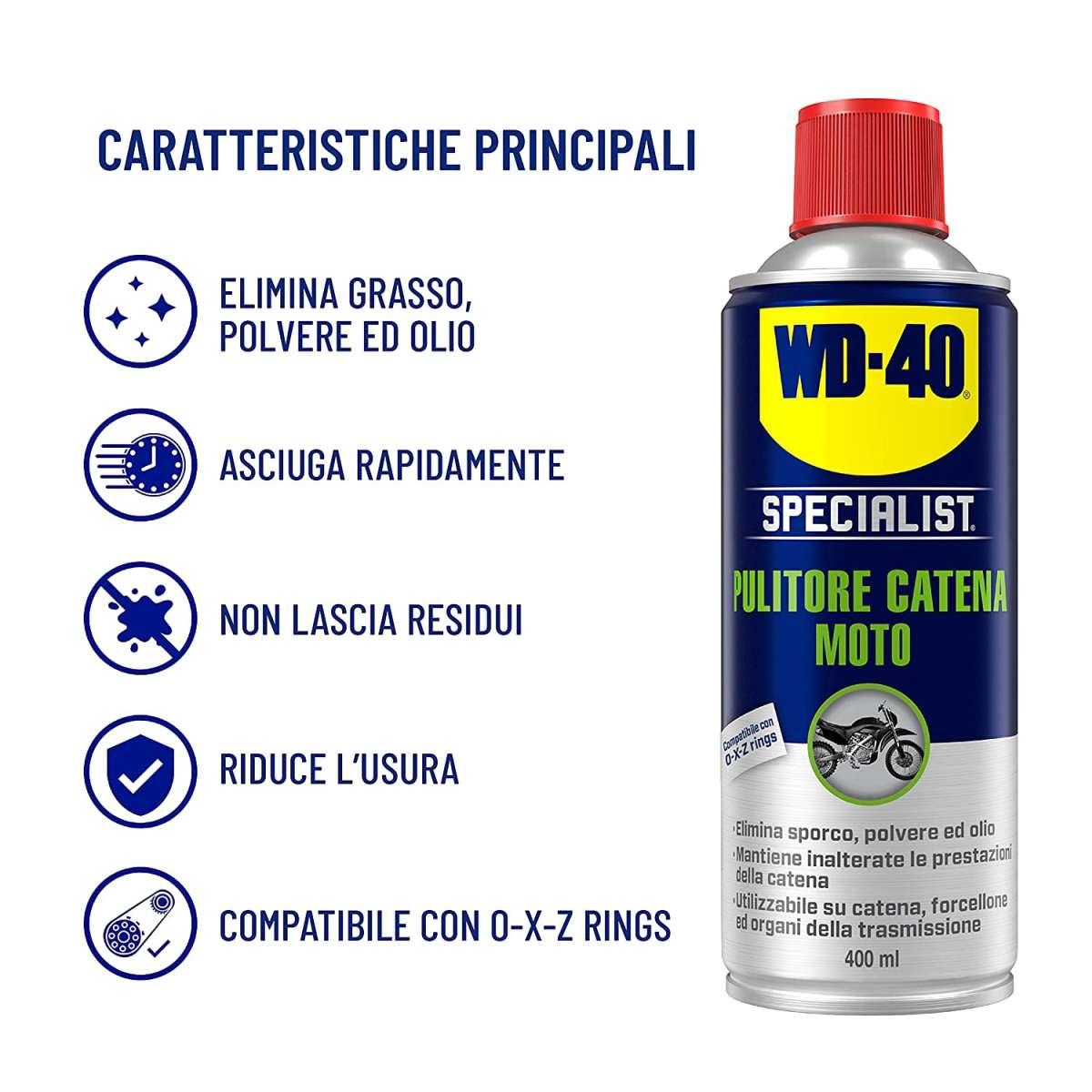 WD-40 Specialist Moto Pulitore Catena Moto Spray, 400 ml (originale)