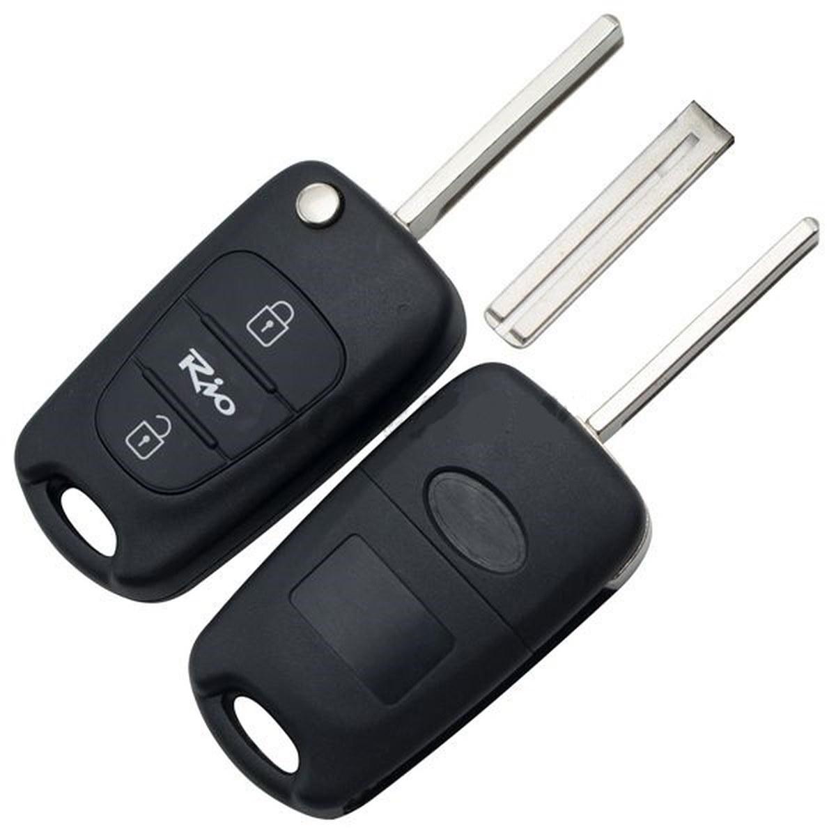 chiave guscio telecomando 2 tasti chiavi auto kia rio