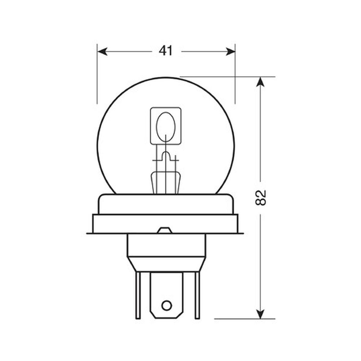 12V Lampada asimmetrica biluce - R2 asymmetric - 40/45W - P45t - 1 pz - D/Blister