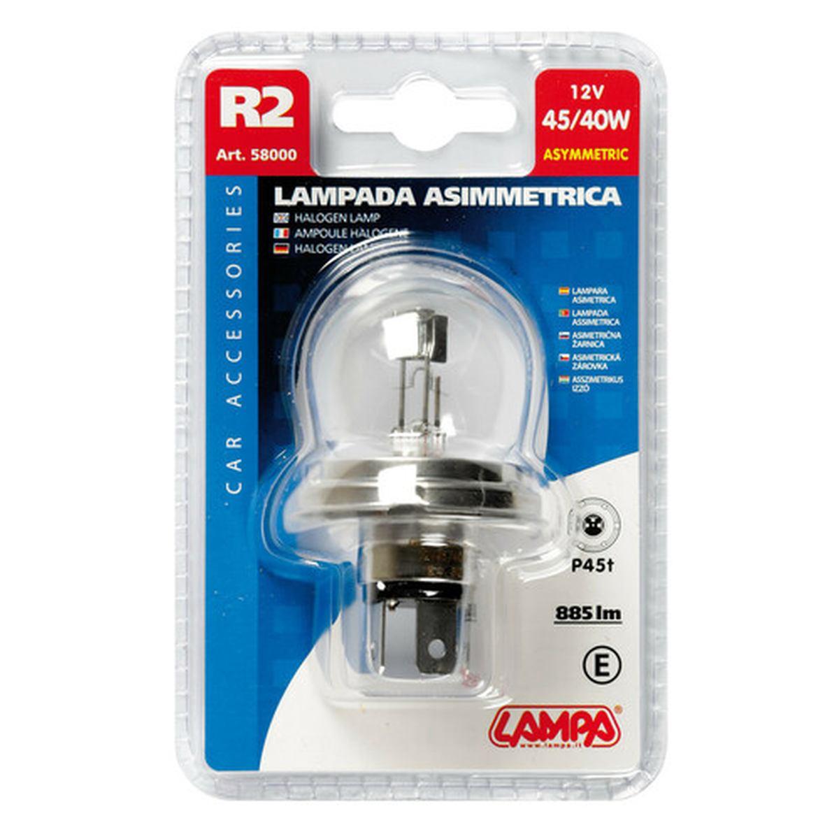 12V Lampada asimmetrica biluce - R2 asymmetric - 40/45W - P45t - 1 pz - D/Blister