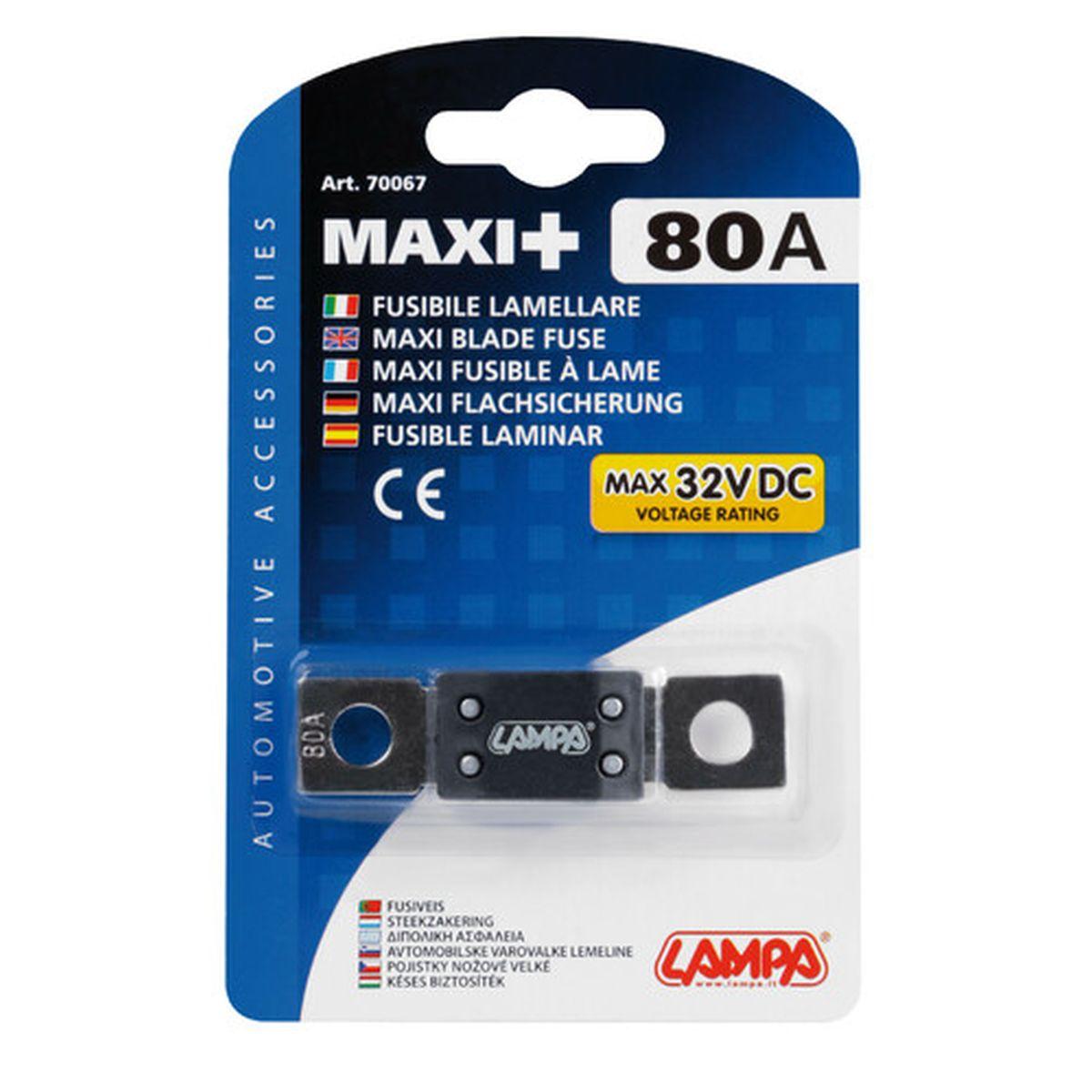 Maxi+, fusibile lamellare tipo ANL 12/32V - 80A