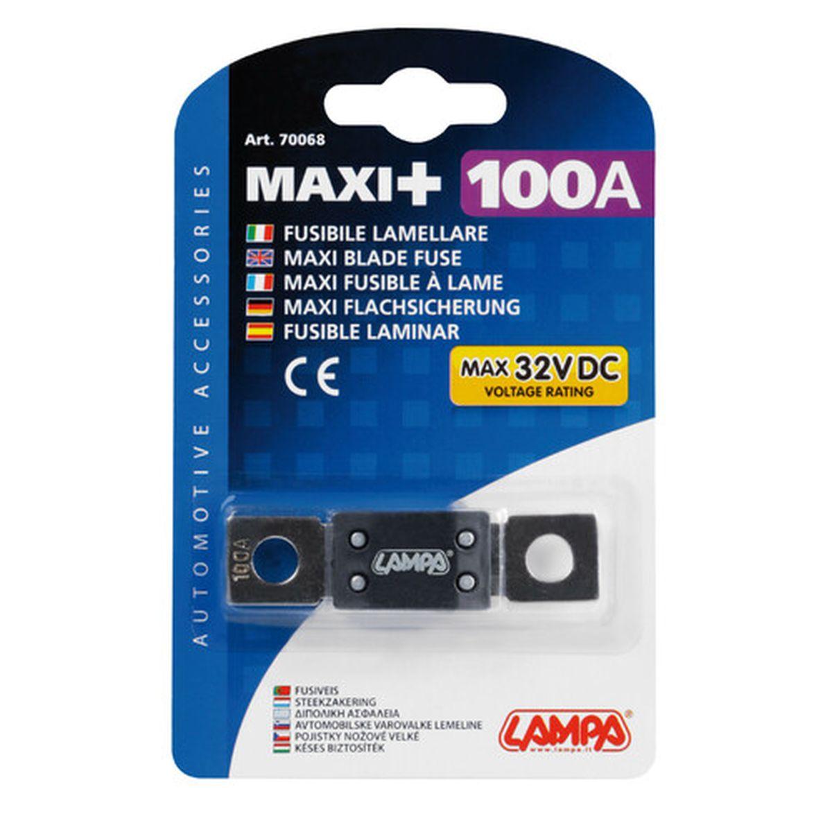 Maxi+, fusibile lamellare tipo ANL 12/32V - 100A