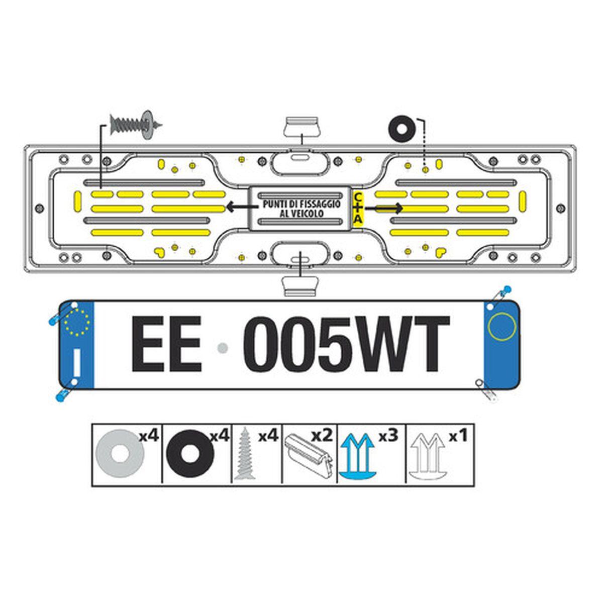 Portatarga posteriore in alluminio anodizzato