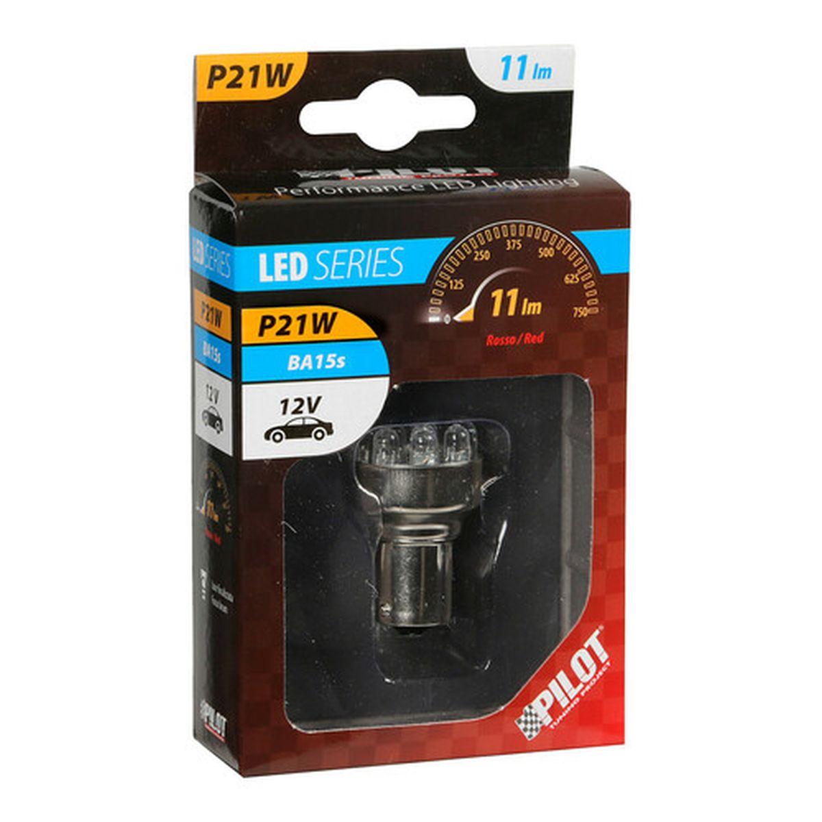Lampada Multi-Led 11 Led - (P21W) - BA15s - 12V - D/Blister - Rosso