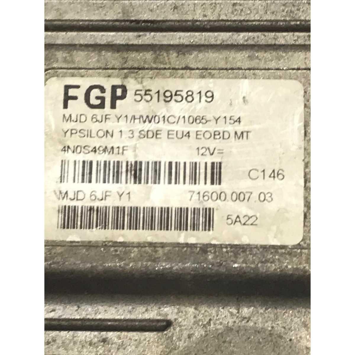 centralina motore lancia ypsilon 1.3 mtj 2005 mjd6jfy1