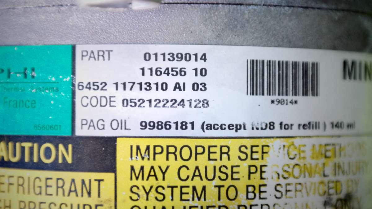 Mini cooper one 1600 bz 01139014 compres aria condiz