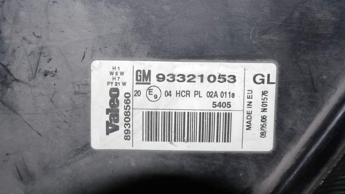Opel meriva faro dx valeo codice 89308560 / 93321053