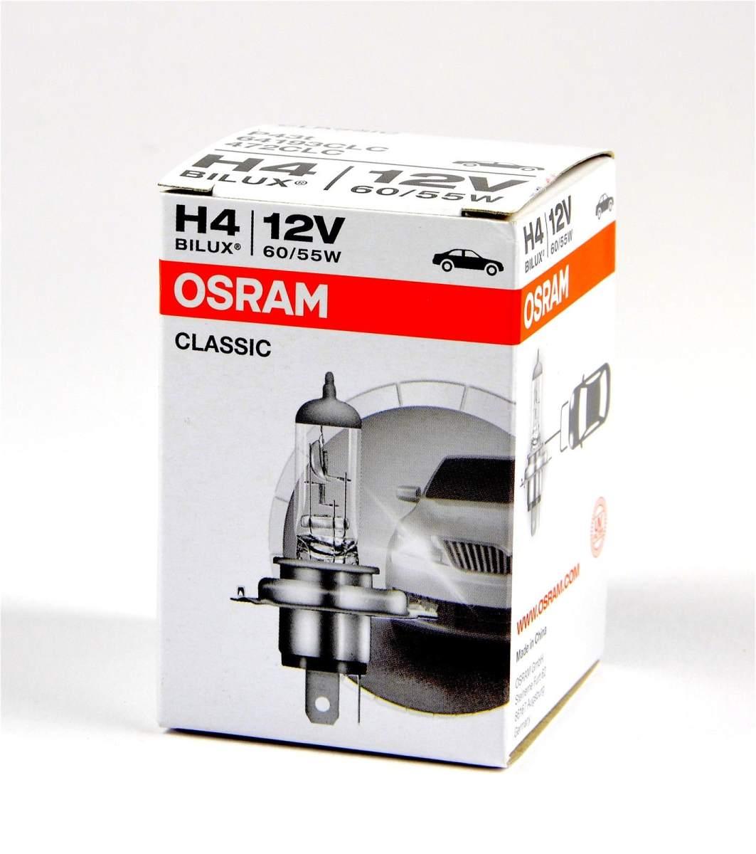 1 PZ OSRAM H4 12V 60/55W P43T CLASSIC LINEA Filtro UV 64193clc