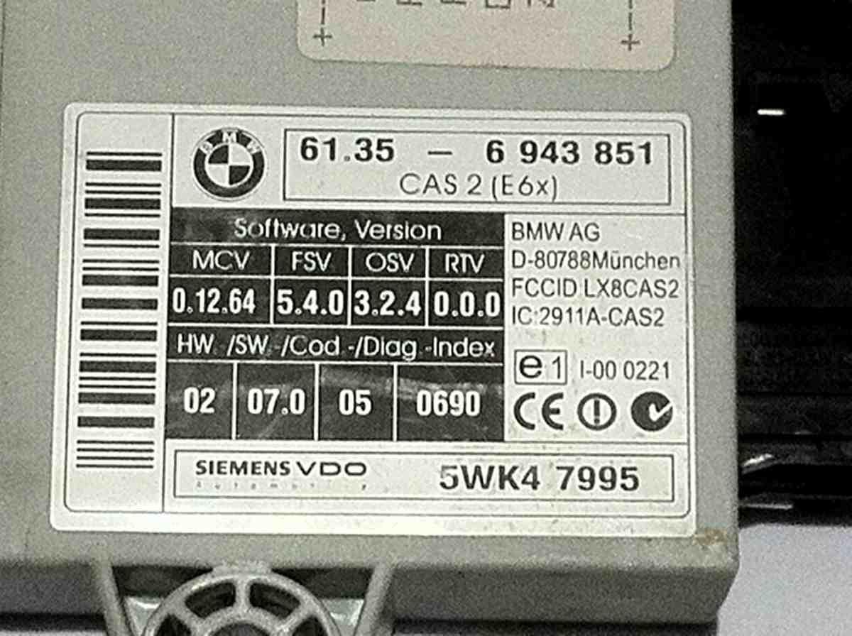 61356943851 APPARECCHIO DI COMANDO CAS BMW 530 2006 <br /><br /><br /><br />
