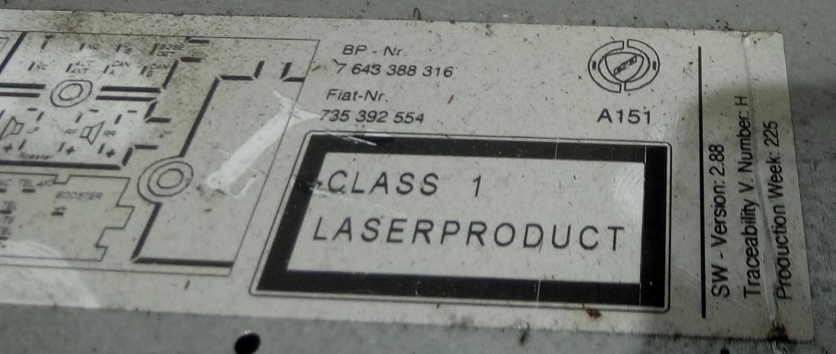 AUTORADIO DA SCODIFICARE LANCIA Y 2005 1.3 MJT 7643388316<br />