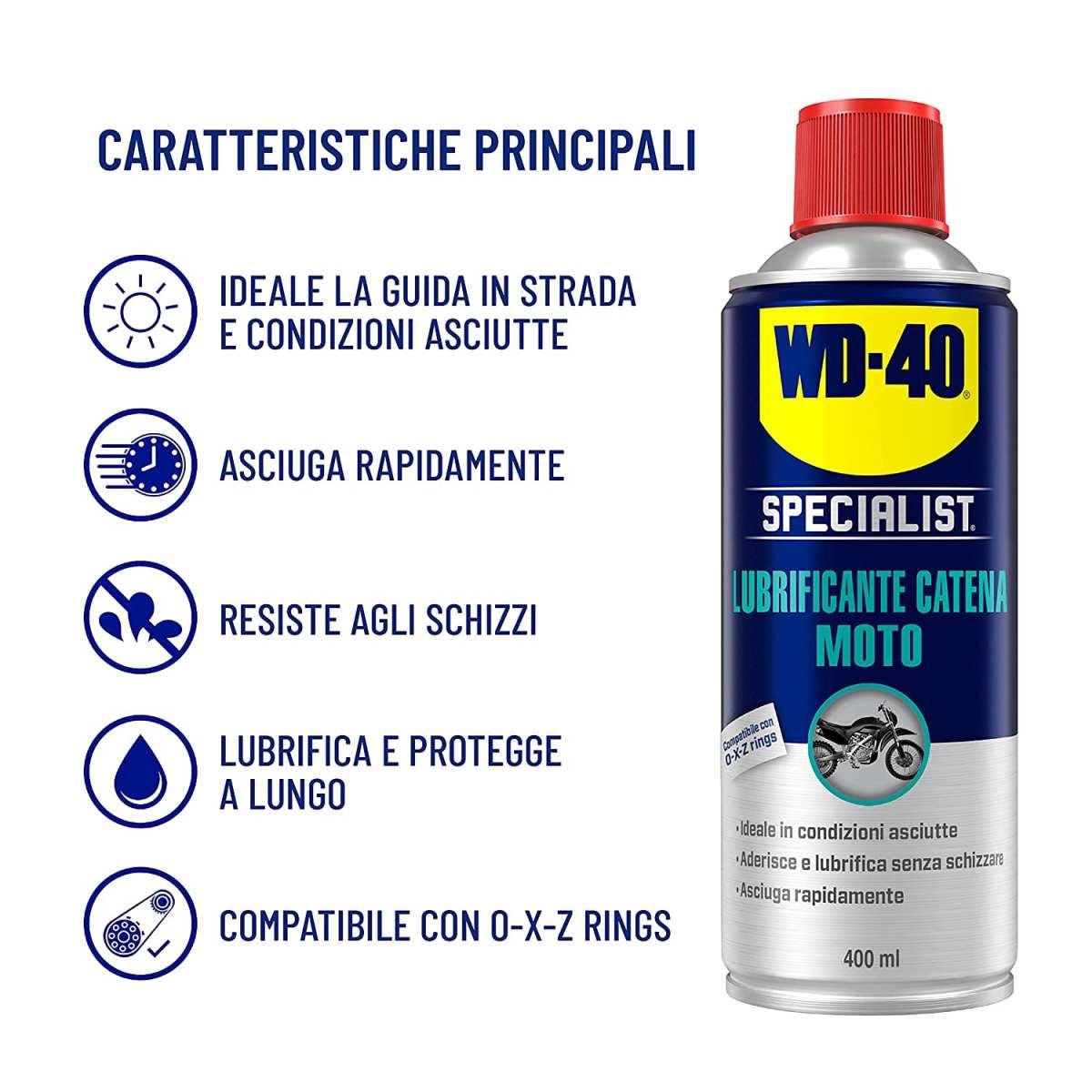 WD-40 Specialist Lubrificante Catena Moto Spray, 400 ml (originale)
