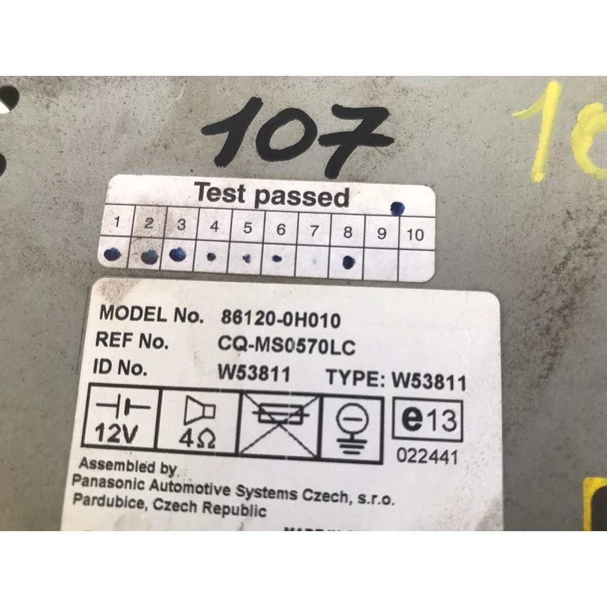 autoradio peugeot 107 861200h010