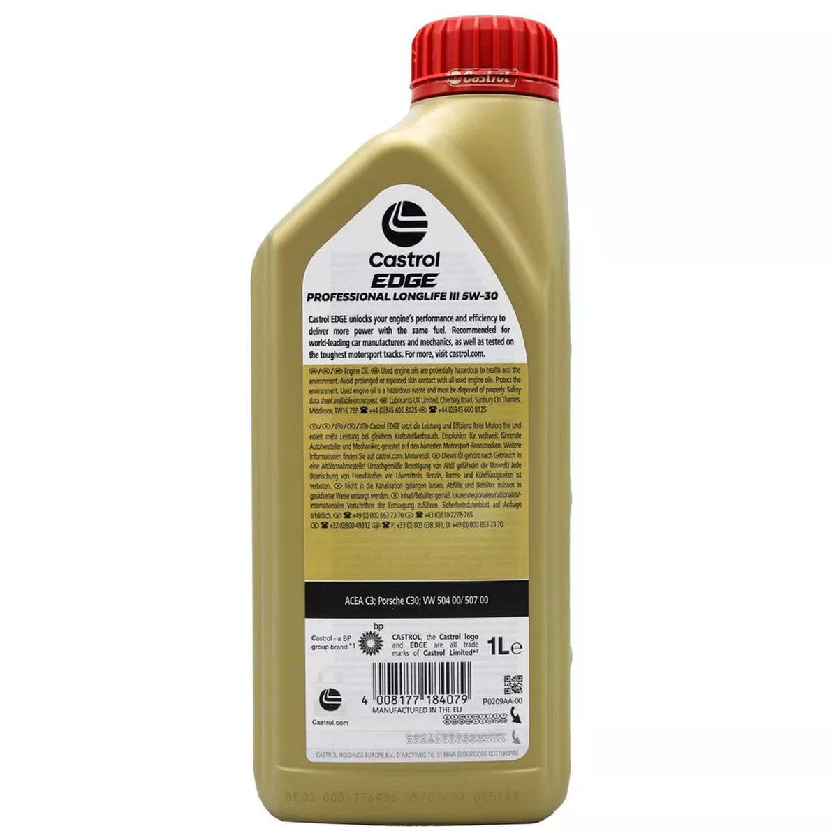 Olio motore castrol edge titanium fst longlife iii 5w30