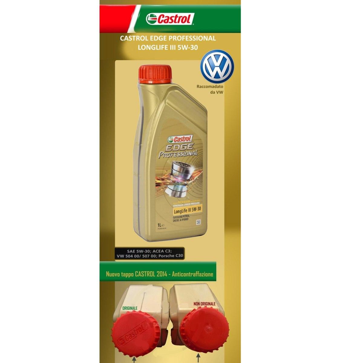 5 litri OLIO MOTORE CASTROL EDGE TITANIUM FST LONGLIFE III 5W30