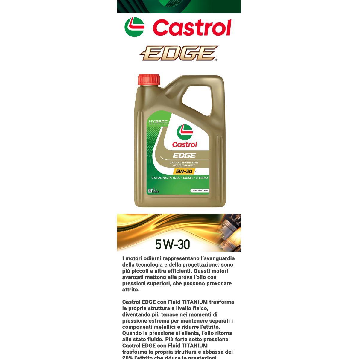 Olio motore castrol edge 5w30 4 litri fst tagliando bmw ll04 longlife